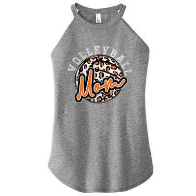 Leopard Cheetah Volleyball Orange Mom Gift Trendy Gift Women’s Perfect Tri Rocker Tank