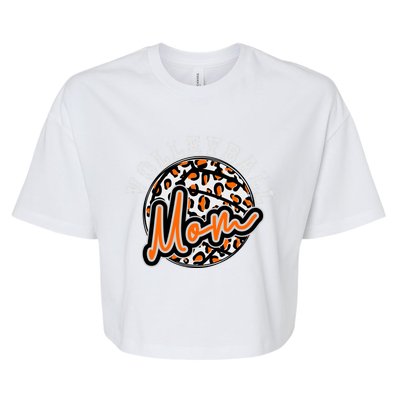 Leopard Cheetah Volleyball Orange Mom Gift Trendy Gift Bella+Canvas Jersey Crop Tee