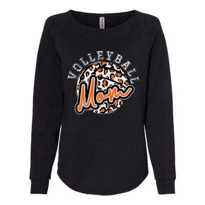 Leopard Cheetah Volleyball Orange Mom Trendy Womens California Wash Sweatshirt