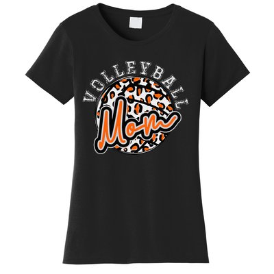 Leopard Cheetah Volleyball Orange Mom Trendy Women's T-Shirt