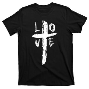 Love Cross Valentines Day Cool Religious Christian T-Shirt