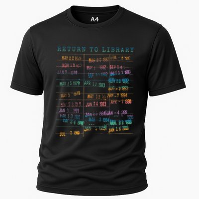 Library Card Vintage Book Due Date Bookish Rainbow Performance Shirt