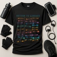 Library Card Vintage Book Due Date Bookish Rainbow Performance Shirt