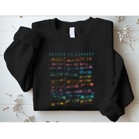 Library Card Vintage Book Due Date Bookish Rainbow Sweatshirt