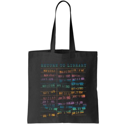 Library Card Vintage Book Due Date Bookish Rainbow Bag