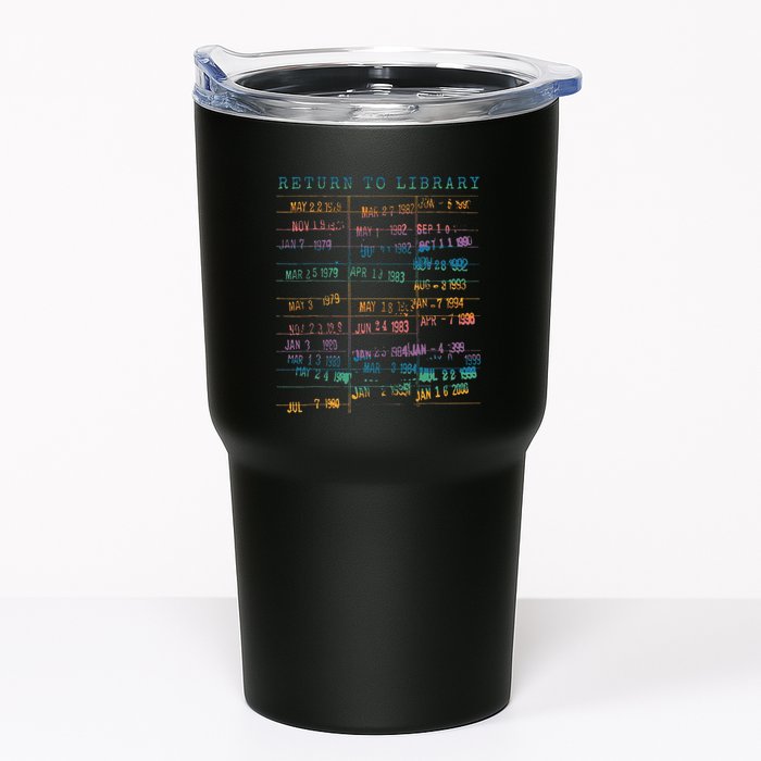 Library Card Vintage Book Due Date Bookish Rainbow Tumbler
