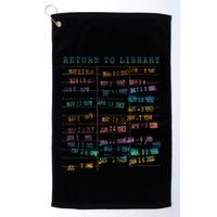 Library Card Vintage Book Due Date Bookish Rainbow Golf Towel