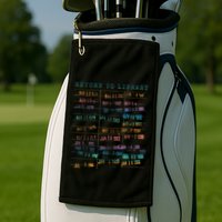 Library Card Vintage Book Due Date Bookish Rainbow Golf Towel