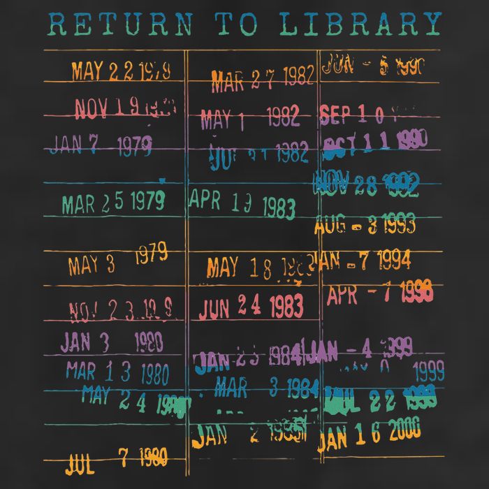 Library Card Vintage Book Due Date Bookish Rainbow Golf Towel