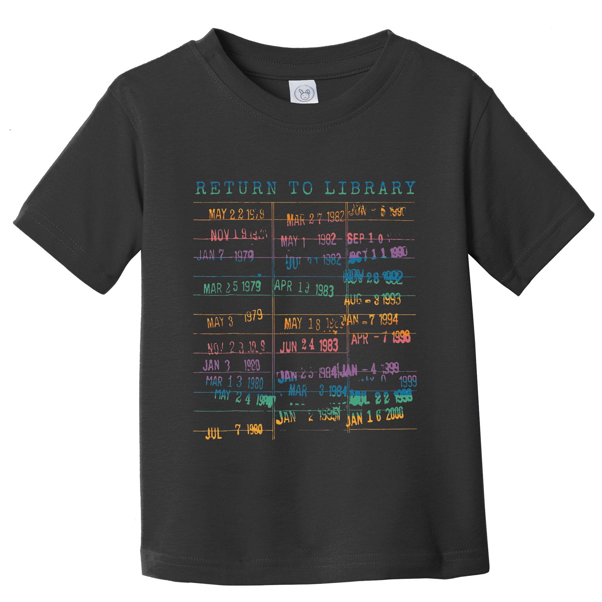 Library Card Vintage Book Due Date Bookish Rainbow Toddler T-Shirt