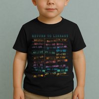 Library Card Vintage Book Due Date Bookish Rainbow Toddler T-Shirt