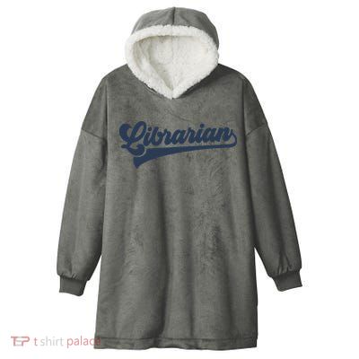 Librarian Cute Vintage Graphic Hooded Wearable Blanket