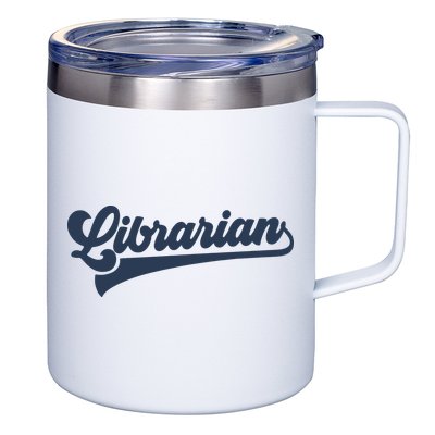 Librarian Cute Vintage Graphic 12oz Stainless Steel Coffee Mug