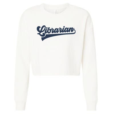 Librarian Cute Vintage Graphic Cropped Pullover Crew