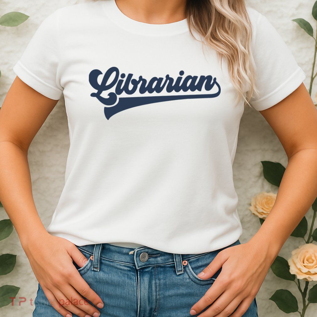 Librarian Cute Vintage Graphic Womens T-Shirt