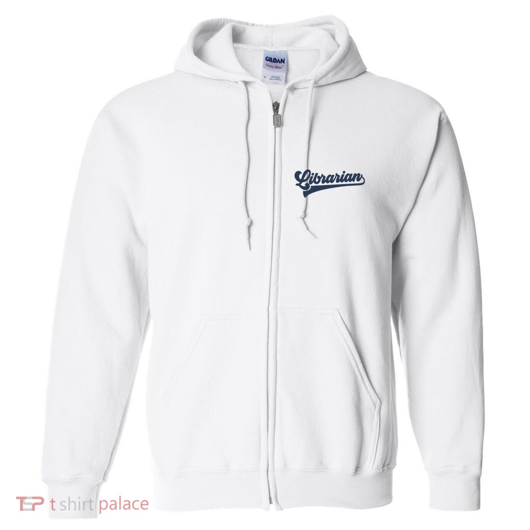Librarian Cute Vintage Graphic Full Zip Hoodie