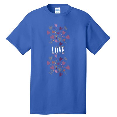 Love Cute Valentines Day Funny Gift For Her Rotic Heart Meaningful Gift Tall T-Shirt