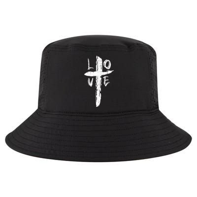 Love Cross Valentines Day Cool Religious Christian Cool Comfort Performance Bucket Hat