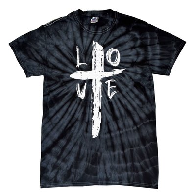 Love Cross Valentines Day Cool Religious Christian Tie-Dye T-Shirt