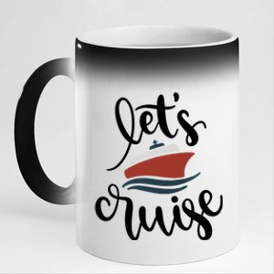 Let's Cruise Vacation Travel 11oz Black Color Changing Mug