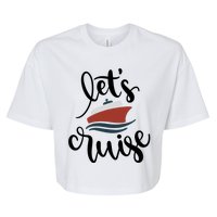 Let's Cruise Vacation Travel Bella+Canvas Jersey Crop Tee