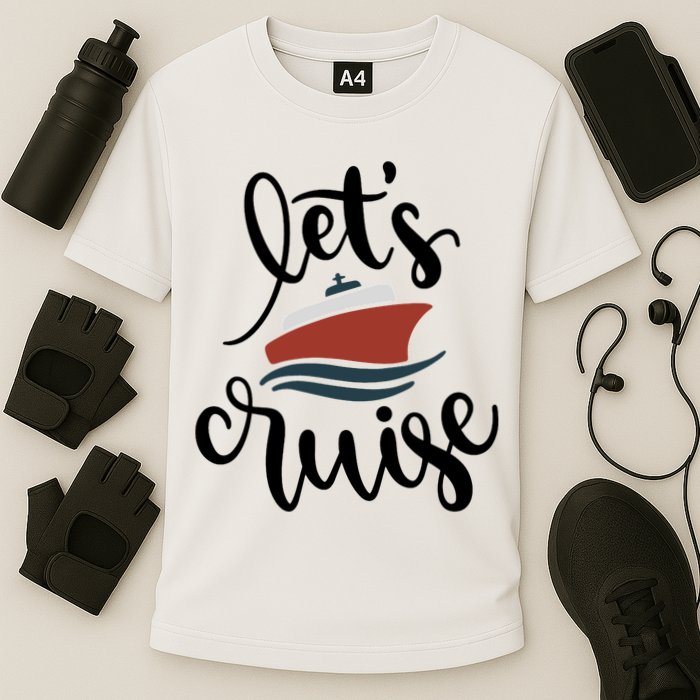 Let's Cruise Vacation Travel Cooling Performance Crew T-Shirt