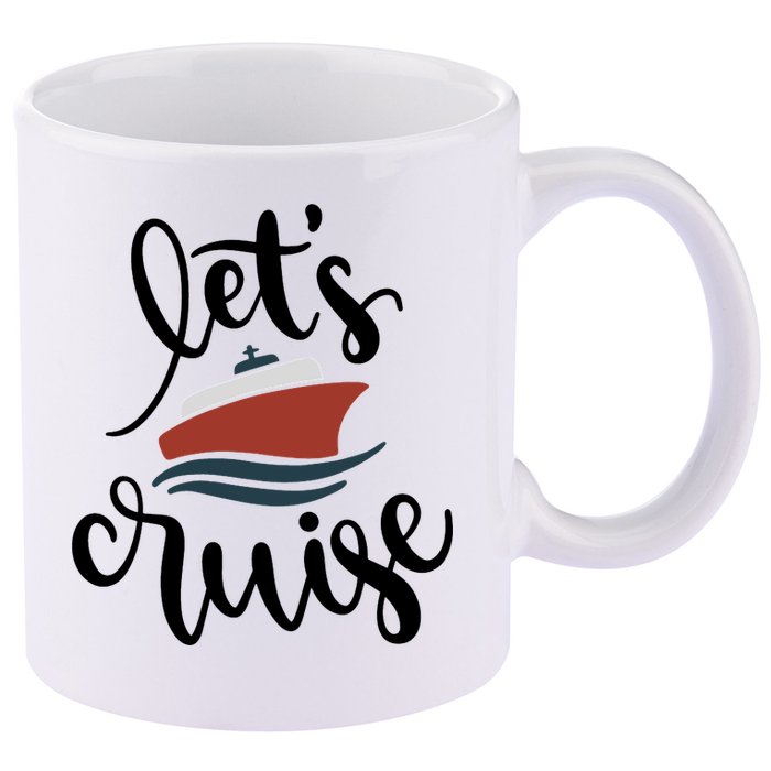 Let's Cruise Vacation Travel 11oz C Handle Ceramic Mug