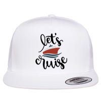 Let's Cruise Vacation Travel Flat Bill Trucker Hat