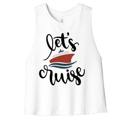 Let's Cruise Vacation Travel Women's Racerback Cropped Tank