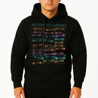 Library Card Vintage Book Due Date Bookish Rainbow Reading Hoodie
