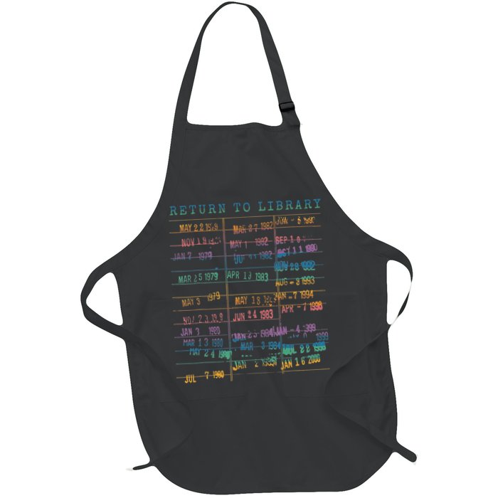 Library Card Vintage Book Due Date Bookish Rainbow Reading Apron