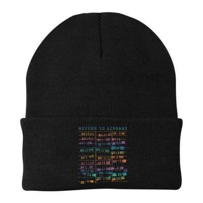 Library Card Vintage Book Due Date Bookish Rainbow Reading Beanie