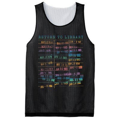 Library Card Vintage Book Due Date Bookish Rainbow Reading Mesh Reversible Basketball Jersey Tank
