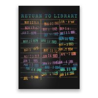 Library Card Vintage Book Due Date Bookish Rainbow Reading Poster