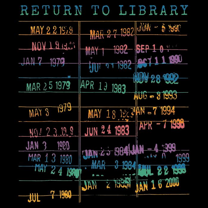 Library Card Vintage Book Due Date Bookish Rainbow Reading Poster