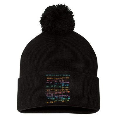 Library Card Vintage Book Due Date Bookish Rainbow Reading Pom Pom 12in Knit Beanie