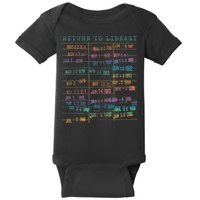 Library Card Vintage Book Due Date Bookish Rainbow Reading Baby Bodysuit