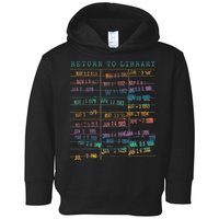Library Card Vintage Book Due Date Bookish Rainbow Reading Toddler Hoodie