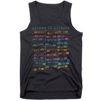 Library Card Vintage Book Due Date Bookish Rainbow Reading Tank Top