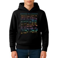 Library Card Vintage Book Due Date Bookish Rainbow Reading Kids Hoodie