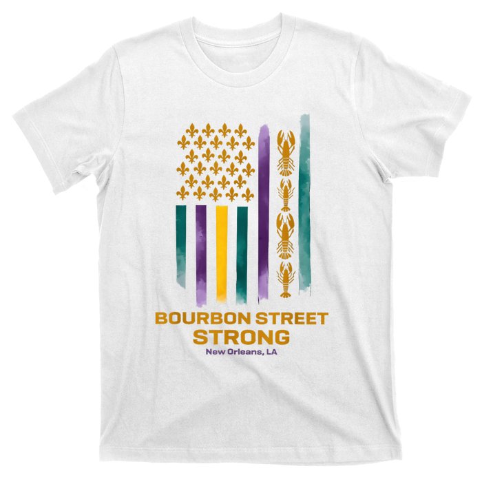 Louisiana Culture Vintage We Stand Nola Strong Bourbon Street T-Shirt