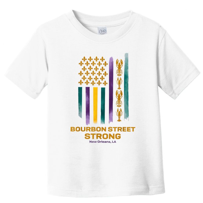 Louisiana Culture Vintage We Stand Nola Strong Bourbon Street Toddler T-Shirt