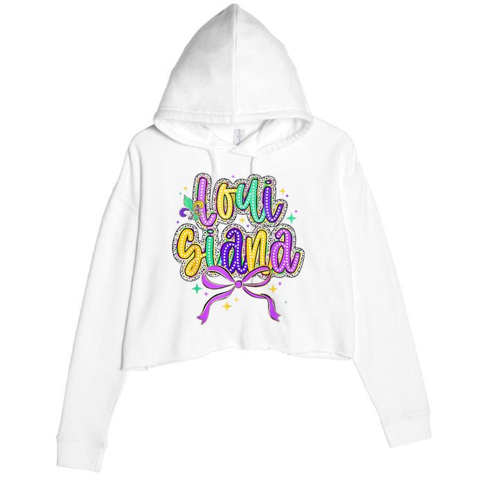 Louisiana Culture Vintage We Stand Nola Strong Bourbon Street Crop Fleece Hoodie