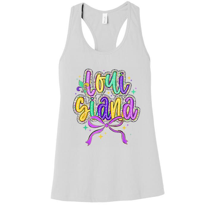 Louisiana Culture Vintage We Stand Nola Strong Bourbon Street Women's Racerback Tank