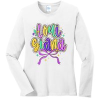 Louisiana Culture Vintage We Stand Nola Strong Bourbon Street Ladies Long Sleeve Shirt