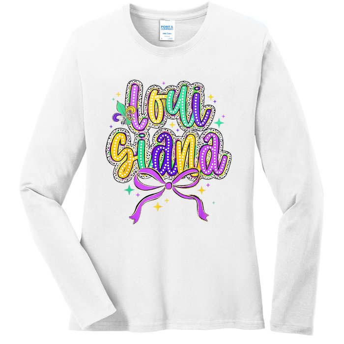 Louisiana Culture Vintage We Stand Nola Strong Bourbon Street Ladies Long Sleeve Shirt