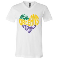 Louisiana Culture Vintage We Stand Nola Strong New Orleans V-Neck T-Shirt