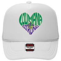 Louisiana Culture Vintage We Stand Nola Strong High Crown Mesh Back Trucker Hat