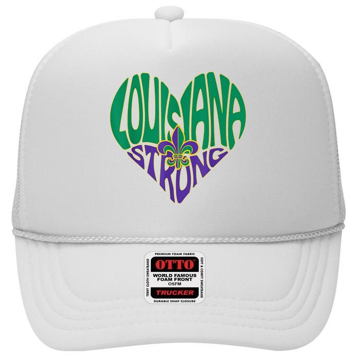 Louisiana Culture Vintage We Stand Nola Strong High Crown Mesh Back Trucker Hat