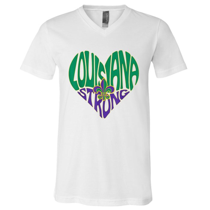 Louisiana Culture Vintage We Stand Nola Strong V-Neck T-Shirt